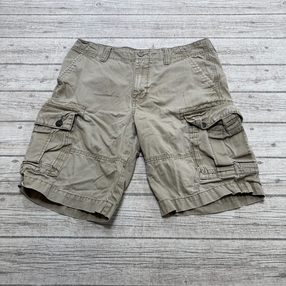 Old Navy Cargo Shorts Men's 31 Beige Cotton Relaxed Fit Utility Hiking Outdoor